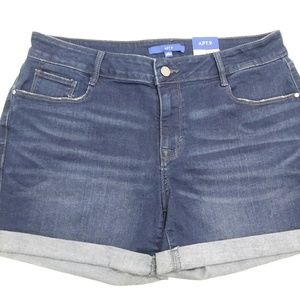 Apt 9 Womens Shorts 14 Stretch Mid Rise Cuffed